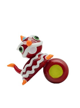 淄博琉璃a非遗国潮醒狮车载桌面摆件新中式寓意招财吉祥装饰品礼