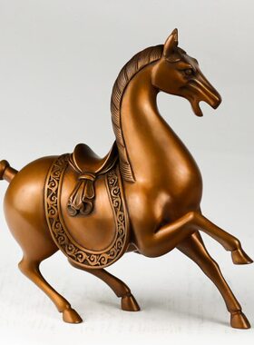 办公桌铜马摆件紫家居招财博古架摆设礼品工艺品客厅纯铜装饰品