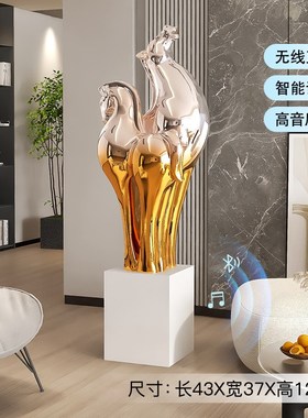 马到成功客厅大型落地摆件电视柜旁雕塑酒店大堂装W饰品乔迁新居