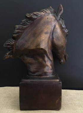 当先纯铜到成功十二生肖黄铜招财仿古马头家居装饰马马马马一摆件