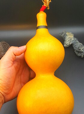 丰一阁 精品包浆天然本长酒葫芦内置防水蜂蜡R酒具摆件葫芦把件