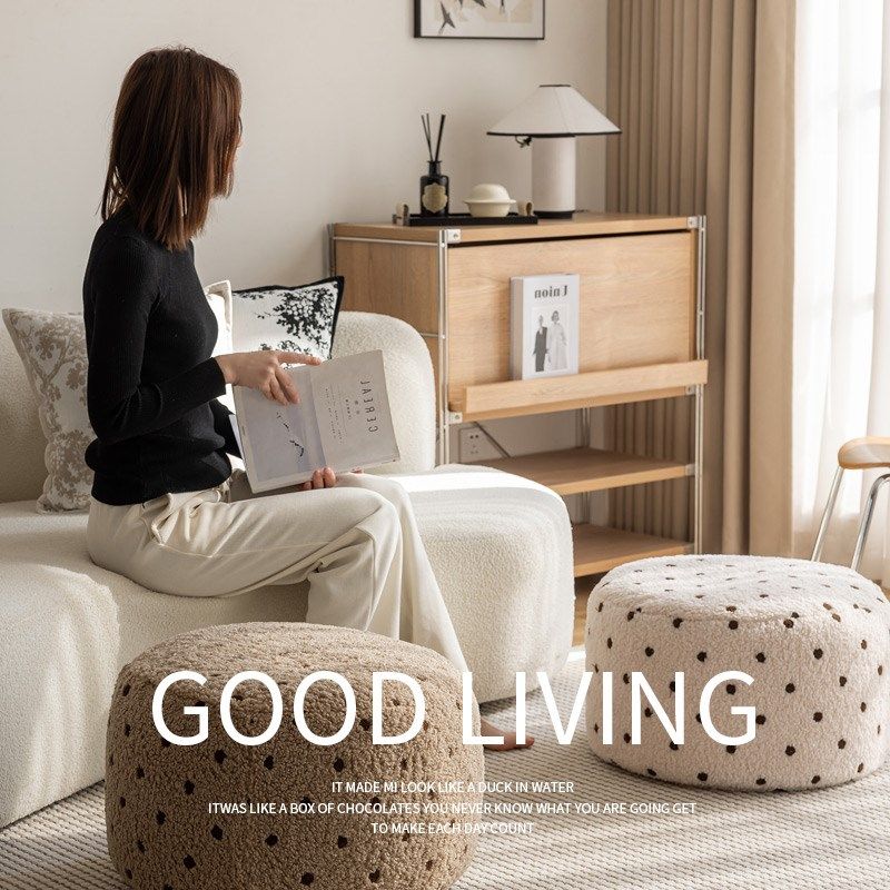 Paris spring ins trend point teddy velvet w pouf living room tatami bedroom lazy cushion bay window futon