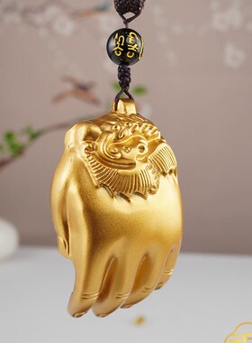 伸手来财手把件招财聚财貔w貅摆件纯铜佛手把玩黄铜手中有钱挂件