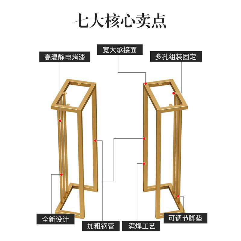 定作轻奢吧台脚大理石餐桌茶几腿支架办公会议书书桌脚金属支撑腿 - 图2