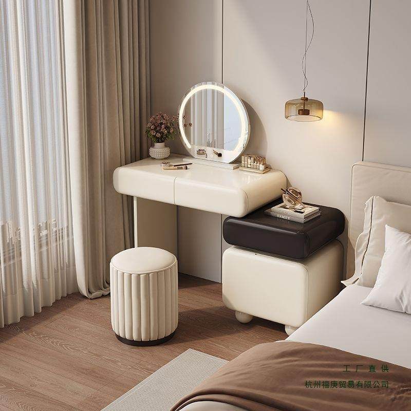 卧室奶油风实木梳妆台大容量储物收纳柜化妆桌带灯镜梳妆桌其他,淘宝优惠券,粉丝福利购,淘宝优惠卷