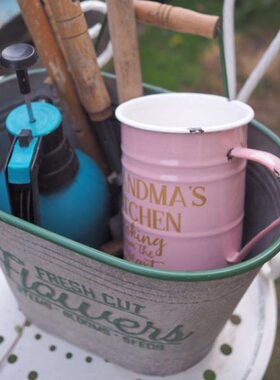 森得源灰根套创意花桶收纳花园绿球植物花园盆铁皮花盆桶盆种植