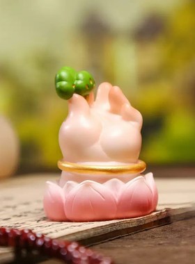 国潮古风创意f胖fufu小佛手卡通桌面摆件车载可爱家居装饰礼物