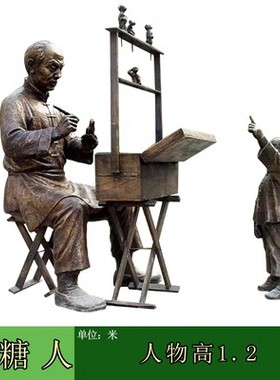 玻璃纤维雕塑民俗小吃现货仿铜人物喝F酒复古小品美食街摆件铸铜