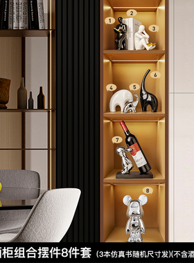简约现代书挡人物摆o件家居玄关客厅轻奢风高档酒柜装饰品书立摆