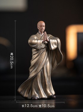 中式复古小和尚摆件陶瓷工艺品禅意家居茶室博古架装饰Z品庭院摆