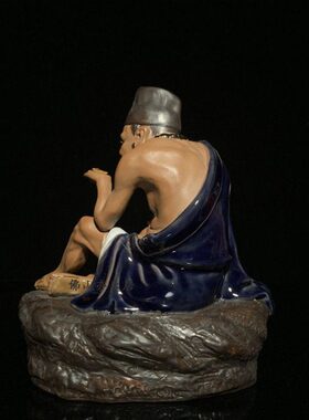 客厅湾济公电视柜创意陶瓷摆件玄关人物装饰石工艺品公仔特色礼品