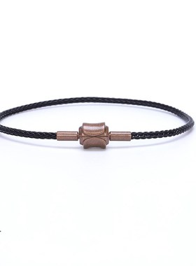 适用大孔转运珠手绳红绳钢丝绳防y水皮绳不锈钢串珠2mm可穿3D硬金