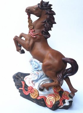 石陶瓷湾十二生肖家居装饰摆件动物纯手工客厅桌面日常送礼马公仔