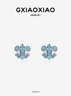 G XIAOXIAO 时尚气质复古高级百搭蓝色鸢尾花项链F16X772 F16H412