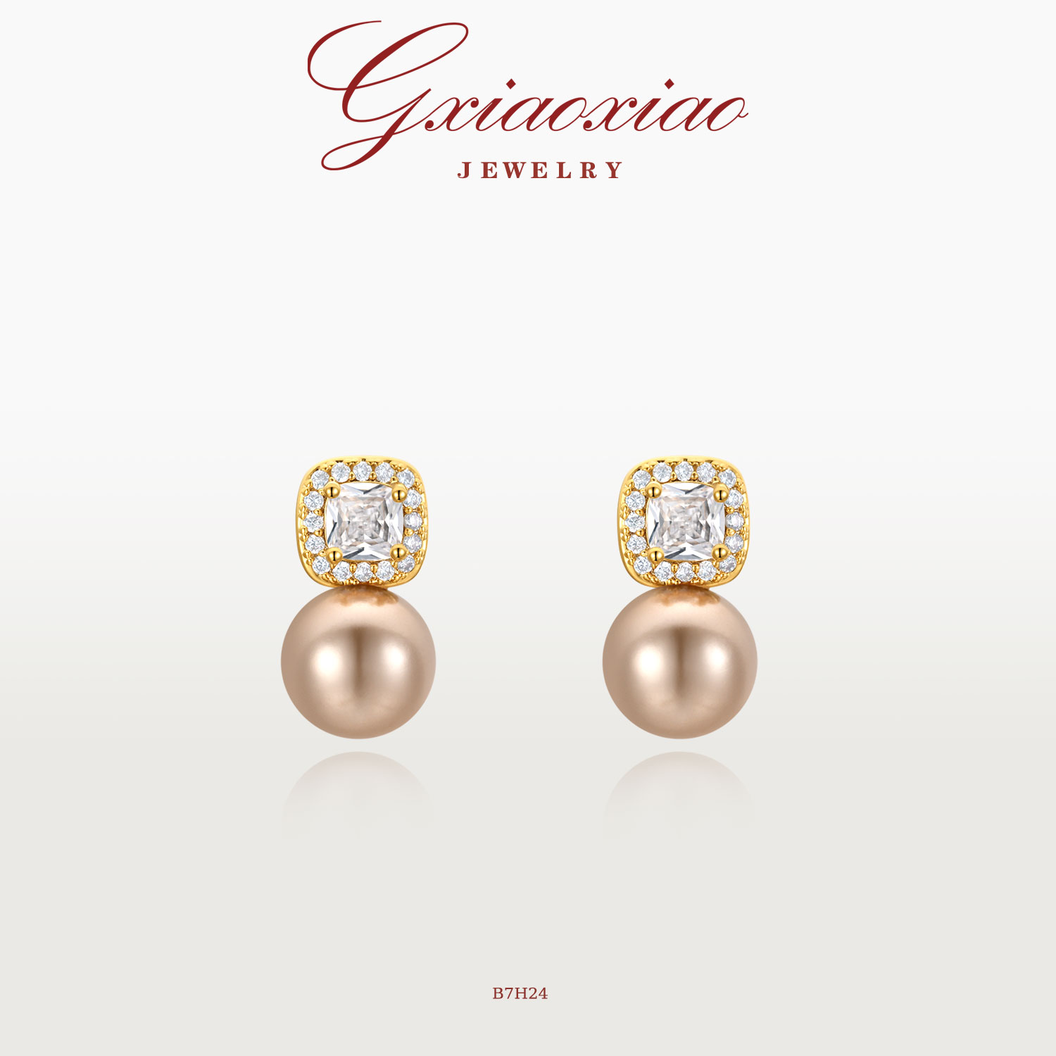 G XIAOXIAO 镀K金 轻奢时尚高级复古百搭耳环 B7H24 - 图0