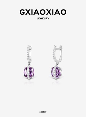 G XIAOXIAO 轻奢气质高级感紫色方糖几何项链 NX280 NH409