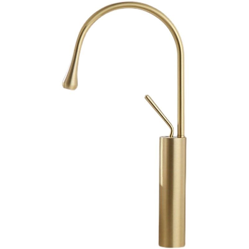 台上盆洗手盆水龙头冷热洗脸盆高脚全铜龙头金色黑色水滴旋转龙头,淘宝优惠券,粉丝福利购,淘宝优惠卷