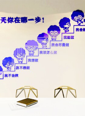 成功的阶梯公司企业文化培训班励志标语教室3d立体墙贴班级文化墙