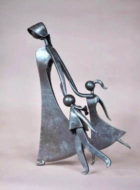 抽象人物雕塑定制铸铜母子情孩子雕像户外公园小区景观艺术品摆件