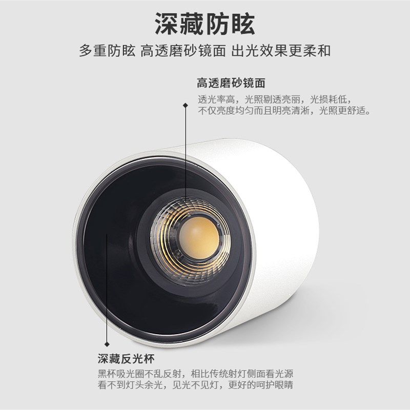 圆形迷你见光不见灯明装深藏防眩射灯具吸顶式家用客厅卧室无主灯,淘宝优惠券,粉丝福利购,淘宝优惠卷