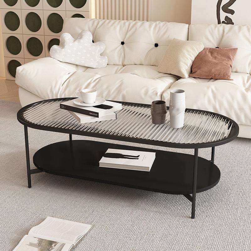 简约现代奶油风网红椭圆形玻璃茶几客厅家用小户型极简创意北欧风,淘宝优惠券,粉丝福利购,淘宝优惠卷