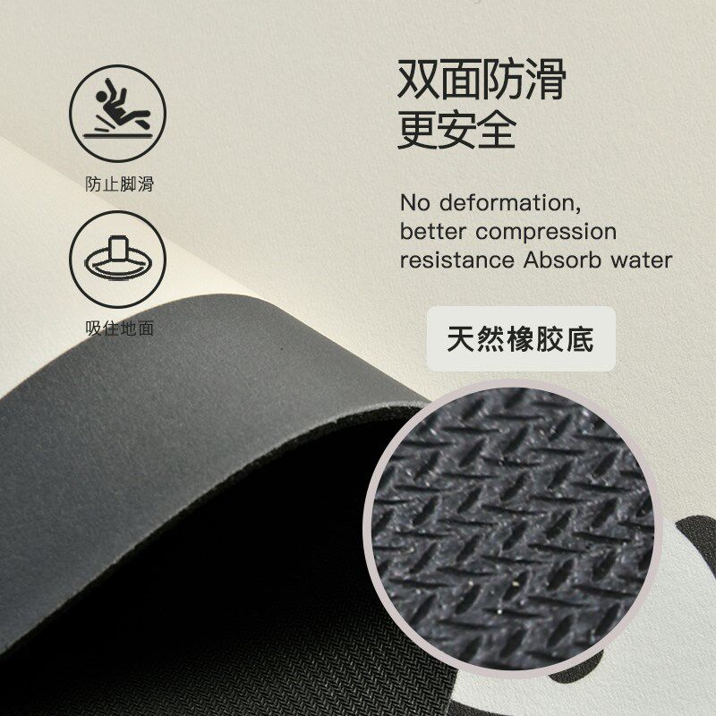 L-shaped kitchen special floor mat diatom p mud whole block absorbent mat oil-absorbent non-slip wipeable wash-free oil-proof and stain-resistant carpet
