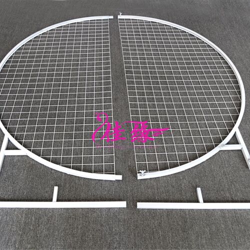 新款婚庆网格拱门气球装饰布置婚礼背景J屏风摆件森系几何圆形铁 - 图1