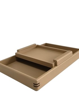 现代简约样板房摆件轻奢皮革托盘客厅茶几卧室收纳盘酒Z店软装饰