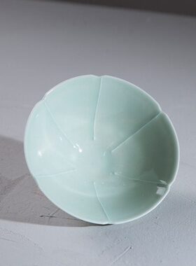 格北宋仿古瓷器青风  斗笠碗茶碗收藏摆件复古古董古玩影釉