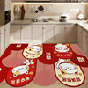 Cartoon festive kitchen floor mats waterproof and oil-proof wipeable no-wash pvc non-slip door carpet full and thickened