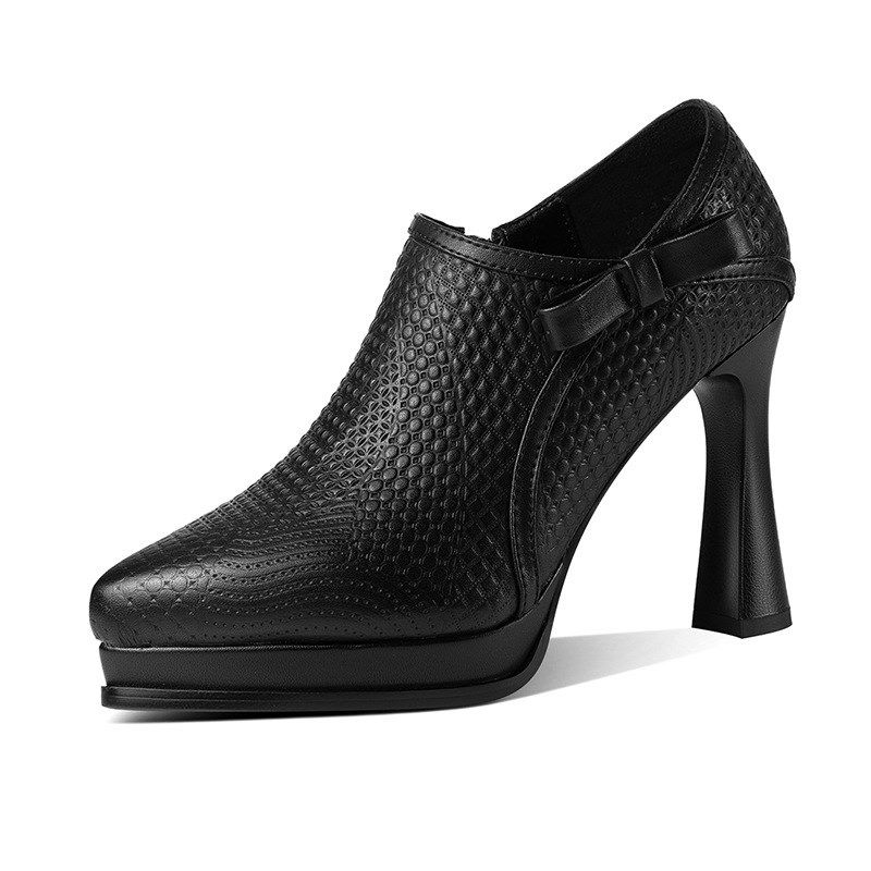 2024时尚深口单鞋女春秋新款粗跟防水台高跟鞋优雅气质尖头女鞋子,淘宝优惠券,粉丝福利购,淘宝优惠卷