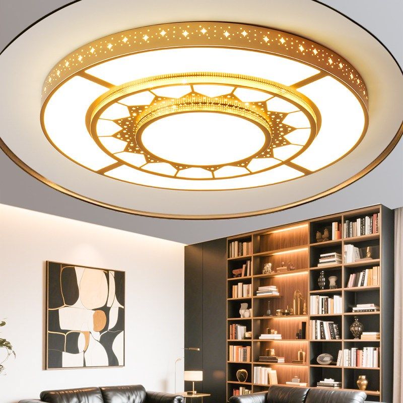 2025年圆形客厅灯现代简约大气酒店大厅会议室led吸顶金色大灯2米,淘宝优惠券,粉丝福利购,淘宝优惠卷