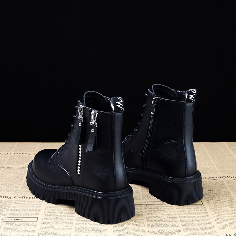 厚底马丁靴2021年新款女时尚洋气英伦风冬季加绒加厚显脚小短靴,淘宝优惠券,粉丝福利购,淘宝优惠卷