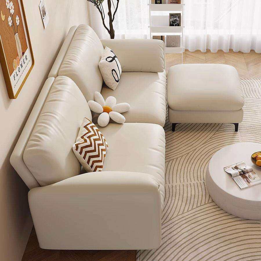奶油风小户型沙发客厅卧室客房双人三人民宿公寓租房猫爪皮布沙发,淘宝优惠券,粉丝福利购,淘宝优惠卷