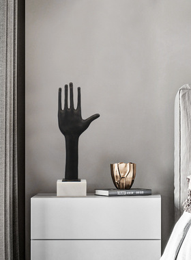 抽象人像雕塑摆件现代简约黑色样板房售楼处玄关挂姿人物软装饰品