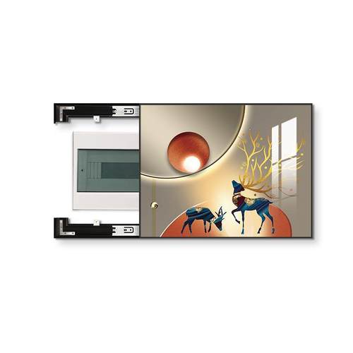 北欧轻奢电表箱装饰画现代简约靠墙配电箱挂画免打孔开关电闸箱画 - 图0