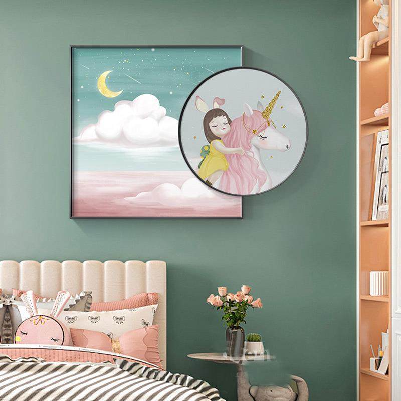 男孩女孩儿童房装饰画现代简约温馨卧室床头挂画北欧小清新叠加画,淘宝优惠券,粉丝福利购,淘宝优惠卷