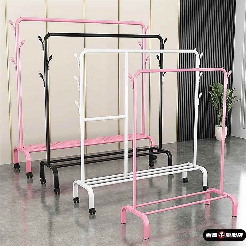 加厚家用不e锈钢晾衣架落地卧室折叠x型室外阳台单杆式架子伸缩 - 图3