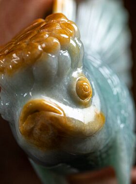 孤品【翡翠·富贵有余】桌面摆件客厅家居高档文玩收藏级一物一证