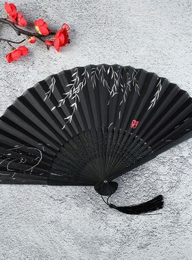 儿童扇子古风女孩折扇女童中国风汉服古装古代纸扇子折叠公主古扇