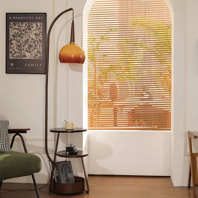 中古风客厅钓鱼落地灯沙发旁高级感卧室床头柜置物一体氛围感台灯,淘宝优惠券,粉丝福利购,淘宝优惠卷