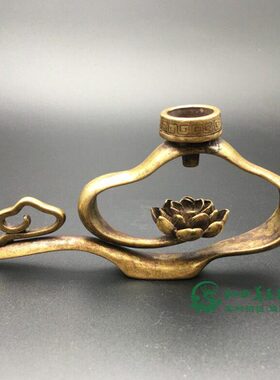 复古铜艺祥云莲花茶道铜宠倒流香具小摆件复古铜雕古玩铜器小铜雕