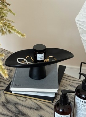 林与/意式简约餐桌高脚果盘w摆件软装售楼处家居客厅茶几收纳托盘