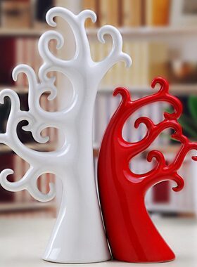 家居摆件陶瓷 时尚  爱情 工艺品摆件树电视柜摆件包邮书桌