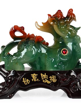 玉貔貅摆件一对 风水招财聚财 收银台办公室装饰摆设乔迁开业礼品