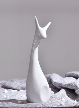 四口鹿之家现代创意电视柜工艺品陶瓷摆件卧室家居装饰品简约摆设