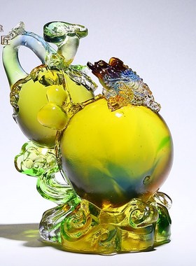 多福多财高端琉璃天然大号葫芦摆件客厅招财中式家居乔迁新居礼品