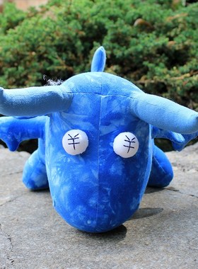 布偶大牛摆件扎染布艺玩偶家居桌面蓝染装饰可爱卡通送小朋友礼物