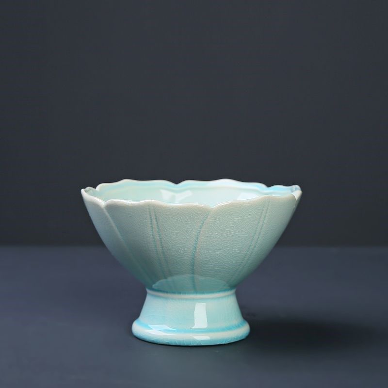 佛手柑托盘剑山插花器皿中式禅意花盆家用器皿开片陶瓷花盘花道圆,淘宝优惠券,粉丝福利购,淘宝优惠卷