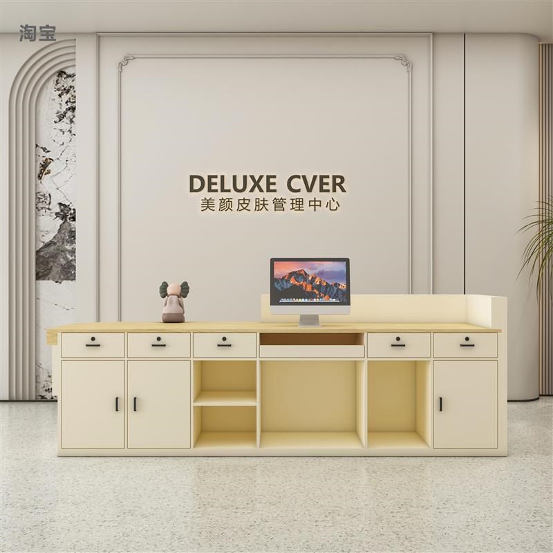 美容院收银台理发服装花店吧台舞蹈室收银台养生馆前台公司接待台 - 图1